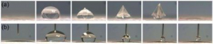 Different stages of drop deposition