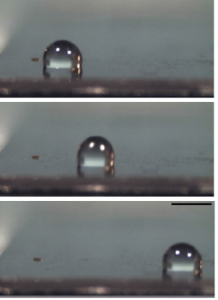 Droplet on a SLIPS impacted by a SAW