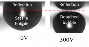 A detatching bubble and its reflection