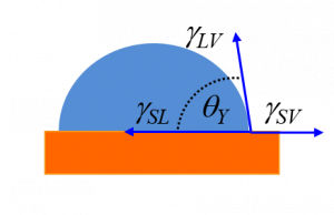 Schematic illustration of parameters involved in defining Young's law