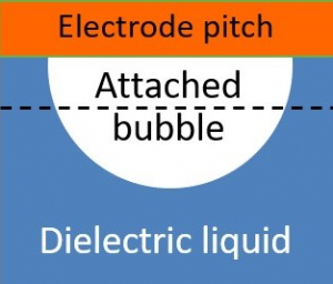 Schematic illustration of an attached bubble